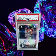 2016 HUDSON POTTS Bowman Draft Chrome DP AUTO REF #CDAHS Rookie Card PSA 9 Mint. rookie card picture