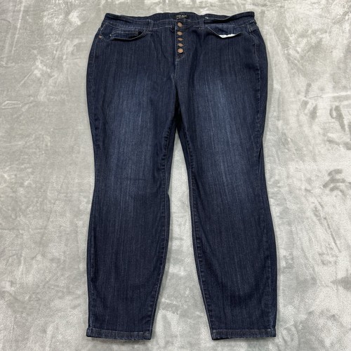Judy Blue Jeans Womens 22W Skinny Fit Stretch Dark Wash Denim Preppy City Button