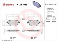 Brembo Bremsbelagsatz, Scheibenbremse P 23 085 FüR Fiat Lancia