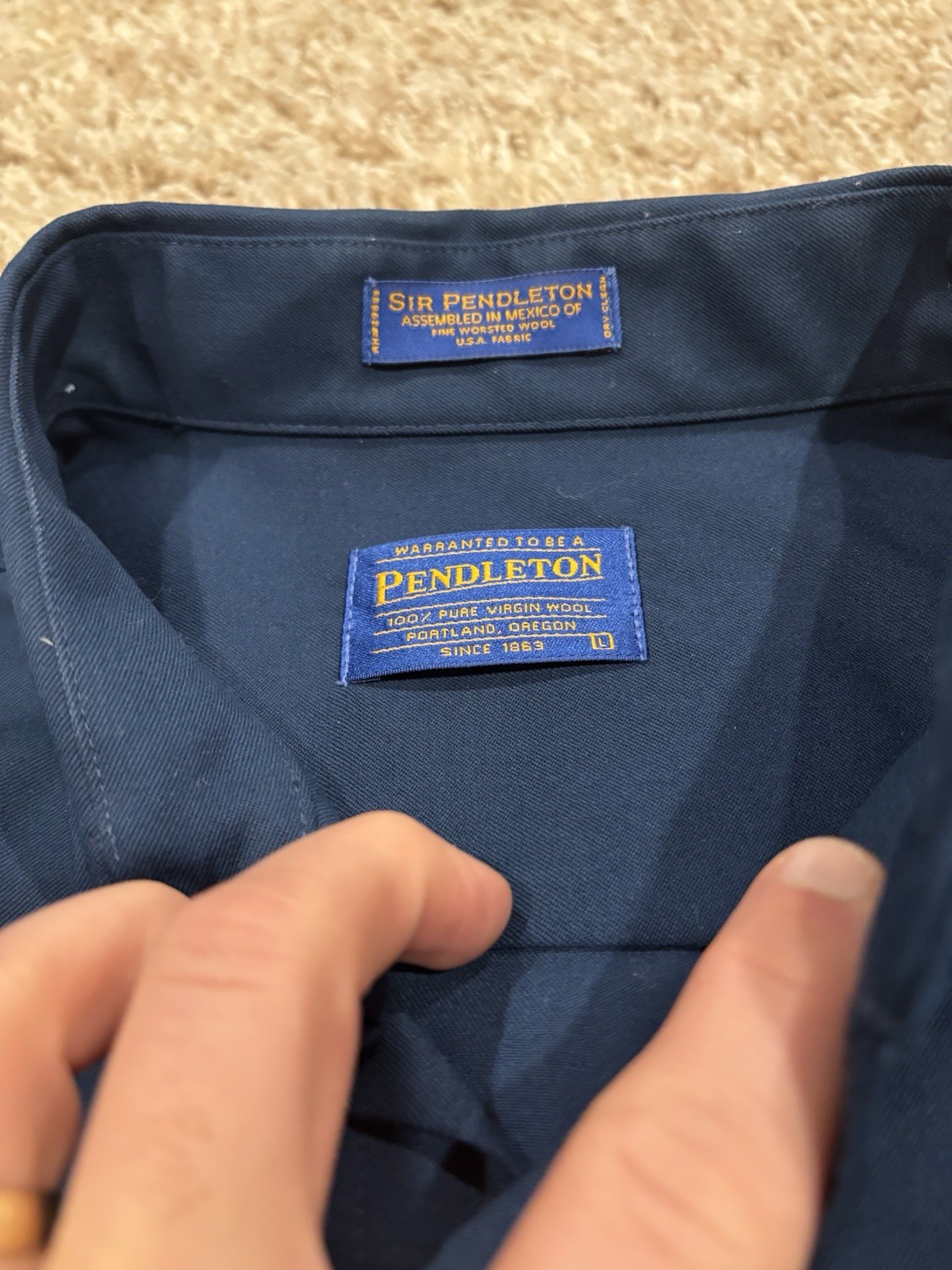 Sir Pendleton Worsted Virgin Wool Button Down Shi… - image 6