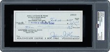 Jesse Haines Signed Autographed Bank Check Encapsulated PSA/DNA