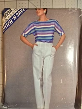 Vintage Stitch N Save Sewing Pattern 8543 Sz 6-8-10 Uncut McCalls Top Pants 1983