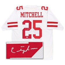 Elijah Mitchell Signed Jersey (Beckett) San Francisco 49ers White Football