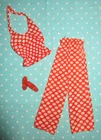 Vintage Barbie 1974 Best Buy 7813 Pant Set Red White Polka Dot Quick Curl TNT
