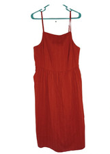 Old Navy Rust Red Smocked Back Spaghetti Strap Midi Dress