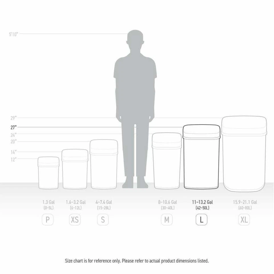 Bote de basura NineStars DZT-50-13 sensor de movimiento acero inoxidable 50L Foto 3 de 4