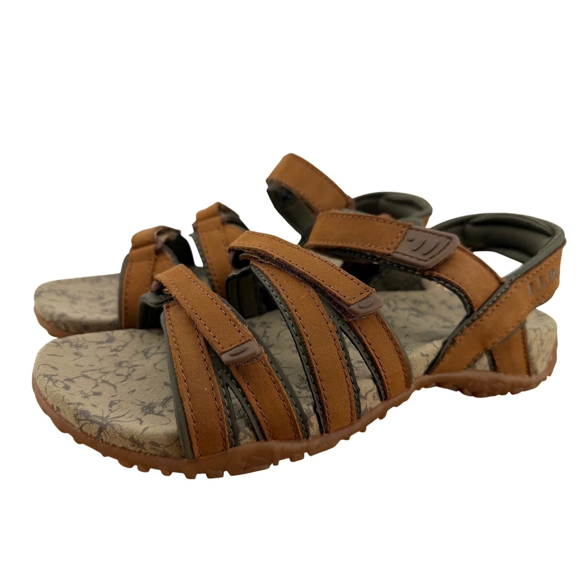 LL Bean Vintage Leather Vertigrip Slide Slip On Sandals Brown Men\'s Size 11 Men Brown Atlas Slide - Men Brown Sandals & Slippers  main image 2