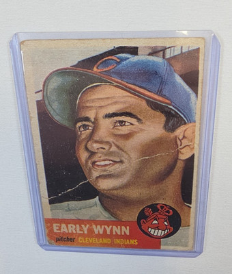 1953 Topps Set-Break # 61 Early Wynn Pitcher VG-VGEX  Poor Cond Very Collectable