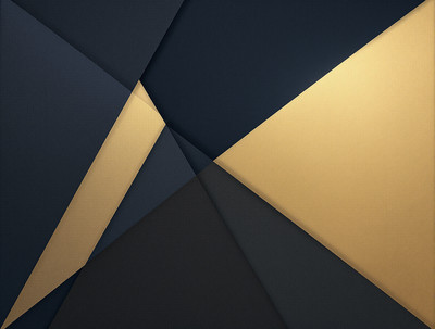 Minimalist Gold Navy Triangle Abstract Wall Art 18 x 24 in E