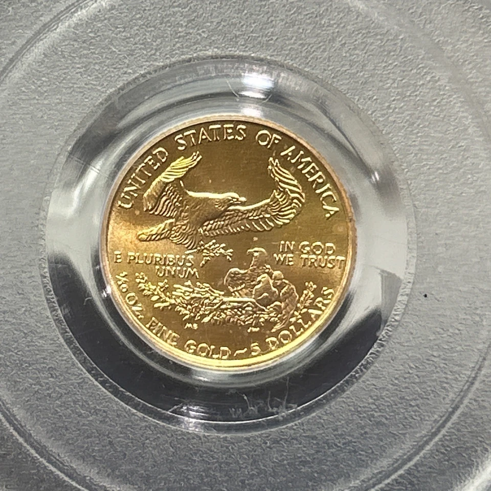 SASA 1999-W $5 Oro 1/10 EE. UU. Eagle PCGS MS69 Unidades con Troqueles PR de Prueba Sin Acabar Foto 4 de 4