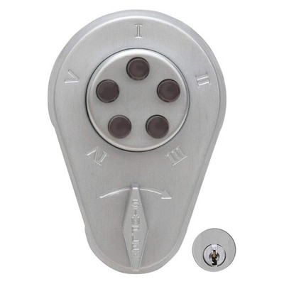 SIMPLEX 9060000-26D41 Pushbutton Deadbolt,Satin Chrome 31NH03