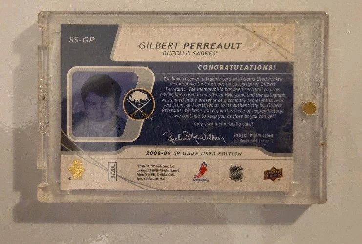2008-09 SP Game Used Edition - Significant Swatches Gilbert Perreault #SS-GP /50 - Image 3 of 3