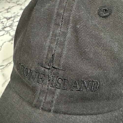 STONE ISLAND Mens Washed Black Tonal Logo Baseball Cap BNWT Authentic Certilogo - Picture 3 of 11