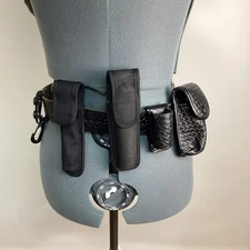 Dutyman Leather 1621T Belt-Black-Basketweave-5 Attachments-Bianchi-Mike Sidekick