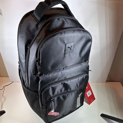 PUMA Performance Black Logo Backpack Closure Pockets Adjustable Straps Brand-New