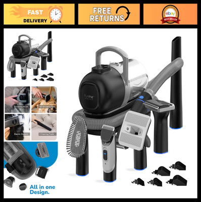 FurMe Pet Grooming Vacuum Kit for Cats and Dogs with Brush and Clipper