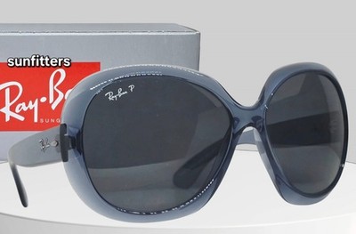 Ray Ban JACKIE OHH II transparent blue POLARIZED grey RB4098 659281 sunglasses