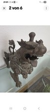 Antik Asiatika Wächterlöwe *Bronze * Geflügelter Löwe  Foo Hund Tempellöwe