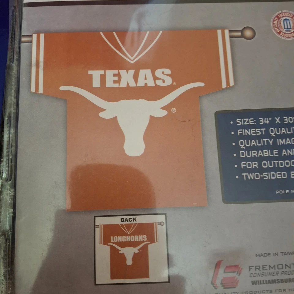 Texas Longhorns Jersey Casa Bandera 2 Caras 34"x30" con Correa de Perro y Collar Bling Foto 2 de 4