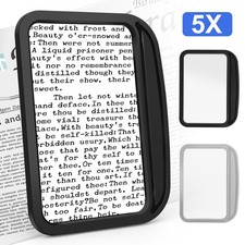 5X Large Full Page Handheld Magnifying Glass for Reading Small Prints
