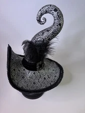 K&K Interiors LUXURIOUS HALLOWEEN WITCH HAT 23”H x 16"W ON BASE FIGURINE DECOR