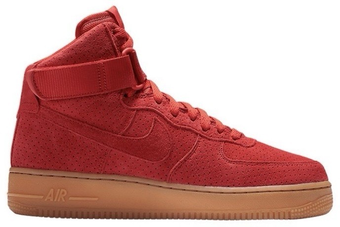 nike air force 1 high red suede