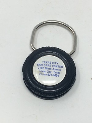 Texas City Car Care 2102 Ninth Ave TX Keychain, Vintage Exxon Oil Key Ring