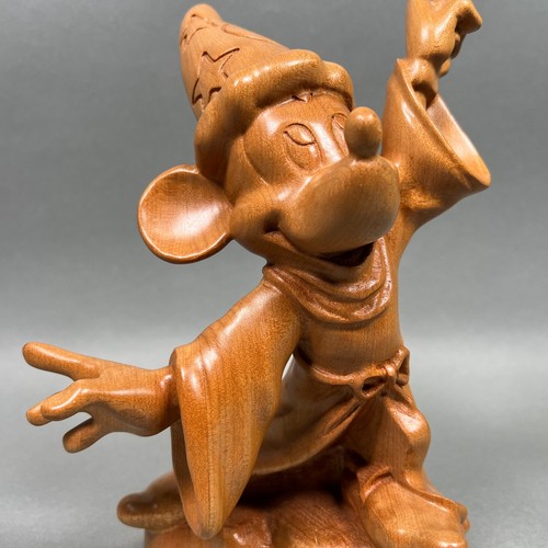 RARO Disney Legno Intagliato Topolino Fantasia Mago Anri #1169/2500 Legno - Foto 3 di 24