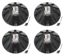 4x NEW KMC XD Wheel Center Caps Gloss Black fits 18" 20" 22" XD806 Bomb 451L215