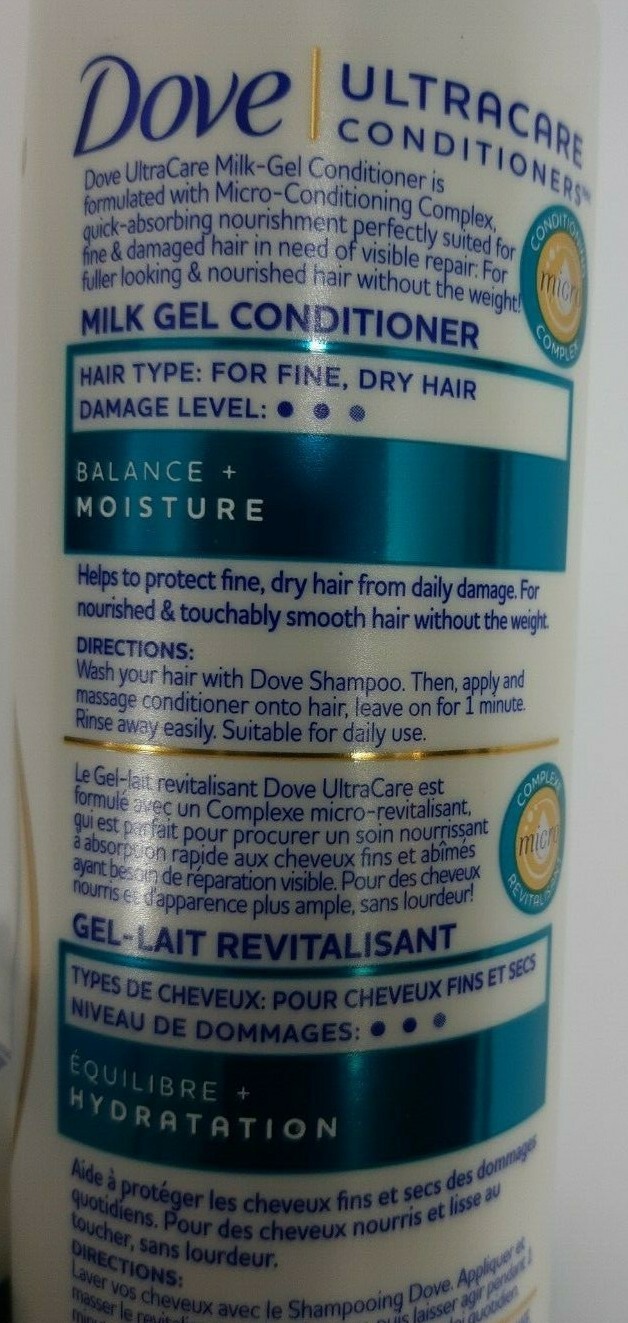 3 Dove Ultracare Conditioners Milk Gel Balance + Moisture 10 oz 295 ml New eBay