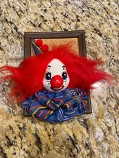 Vintage Mid Century Modern Unique Folk Art Clown Plaque 