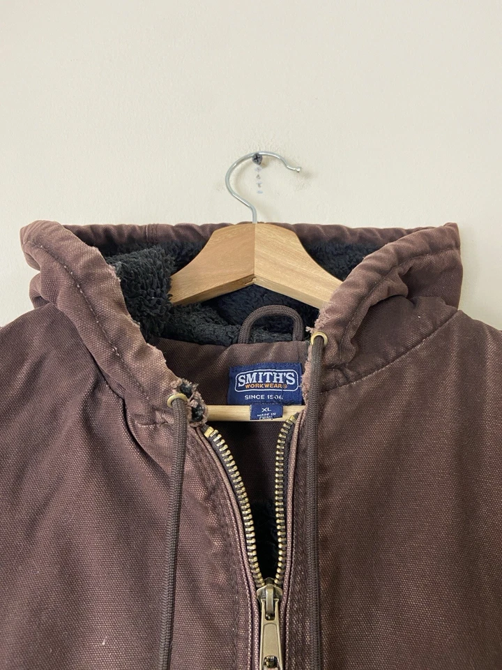 Vintage Smith’s Workwear Dark Brown Zip Up Canvas Jacket - XL - Image 4 of 4