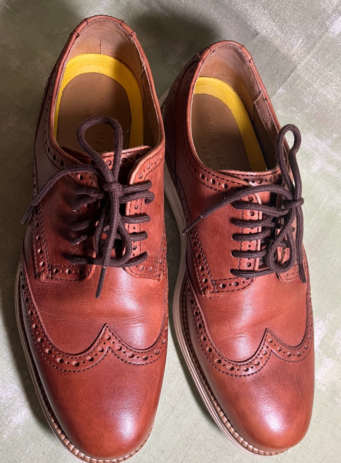 SAOLA Oxford Cole Haan Grand Wingtip in pelle Woodbury Java taglia 7 Medium