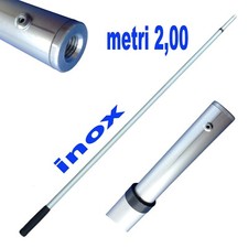 manico per guadino pesca mt. 2 carpa lago mare fiume in alluminio rigido robusto