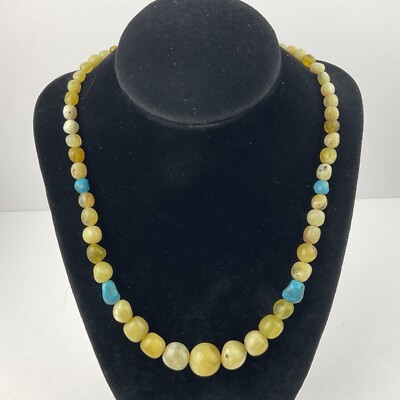 Desert Rose Trading Jay King Genuine Yellow Helidor Turquoise Necklace Sterling