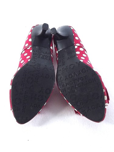 Hoyvoy Zapatos De Mujer Rojos Con Lunares De Tela Tacón De 7 Talla 38 - Bild 7 von 12