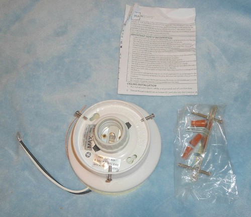 Mainstays 6" Globe Light FIXTURE ONLY (No glass no bulb) New Never used - Picture 1 of 3