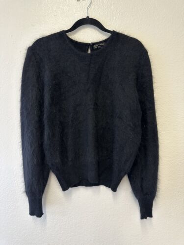 Vintage Venesha Angora Sweater Womens Medium Black