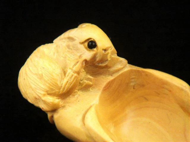 Cuchara de té/café artesanal de boj mango de cabra animal del zodiaco #01051901 Foto 3 de 4