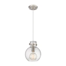 Innovations Newton Sphere 1 Lt 8" Cord Pendant, SN/Seedy - 410-1PS-SN-G410-8SDY