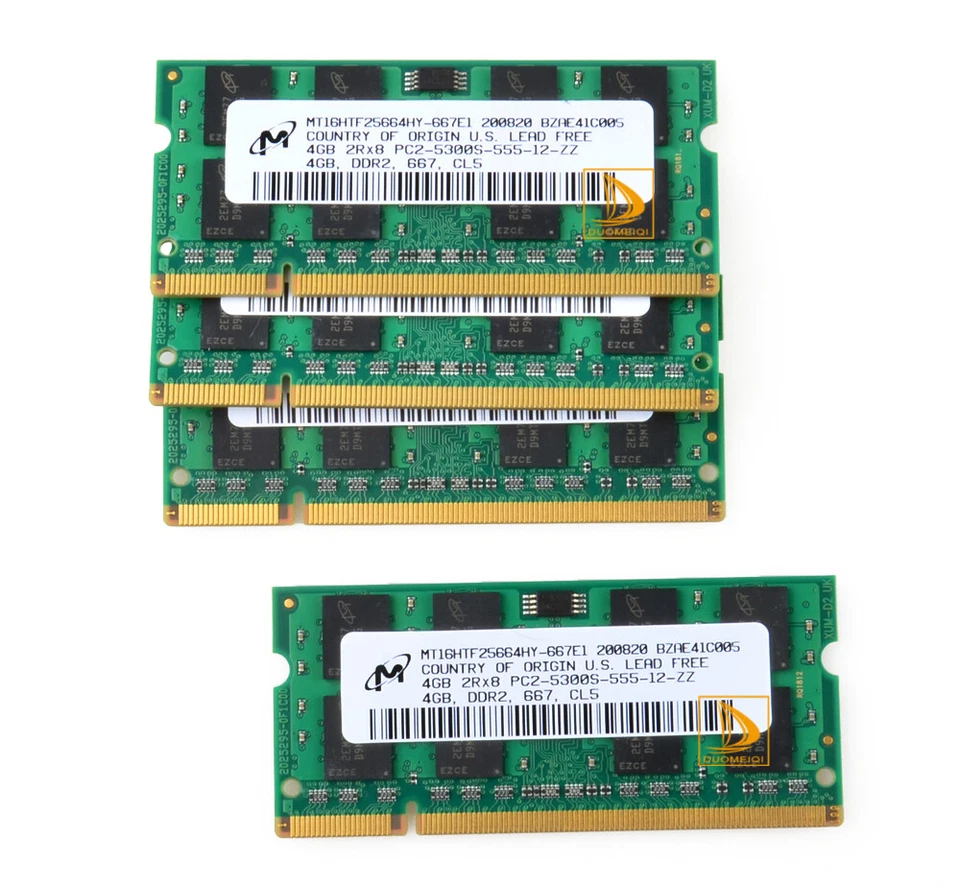 4pcs Micron 4GB 2Rx8 PC2-5300S DDR2 667Mhz 200Pin RAM Memory Laptop SO-DIMM - Image 3 of 4