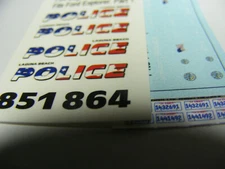 Laguna Beach 1/64  Water Slide Decals 2 Sets Fits GL Police SUV