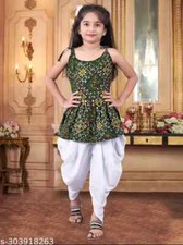 Indian Traditional Trend stylish Baby Girls kurta and Dhoti salwar with For Kids