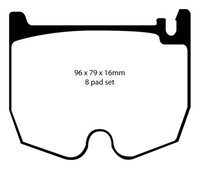 EBC BremsbeläGe Yellowstuff Vorne+Hinten FüR MB S-Klasse (W220)