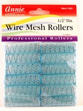 ANNIE 1/2" WIRE MESH HAIR ROLLERS - 12 PCS. 1021 