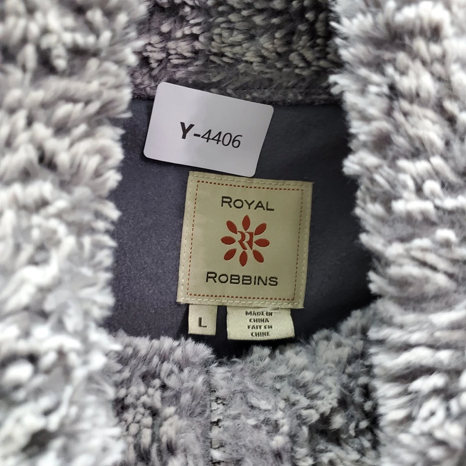 Royal Robbins Mujer Chaqueta Grande Gris Sherpa Imitación Piel Chaleco Cremallera Completa Capucha Cuello Foto 4 de 4