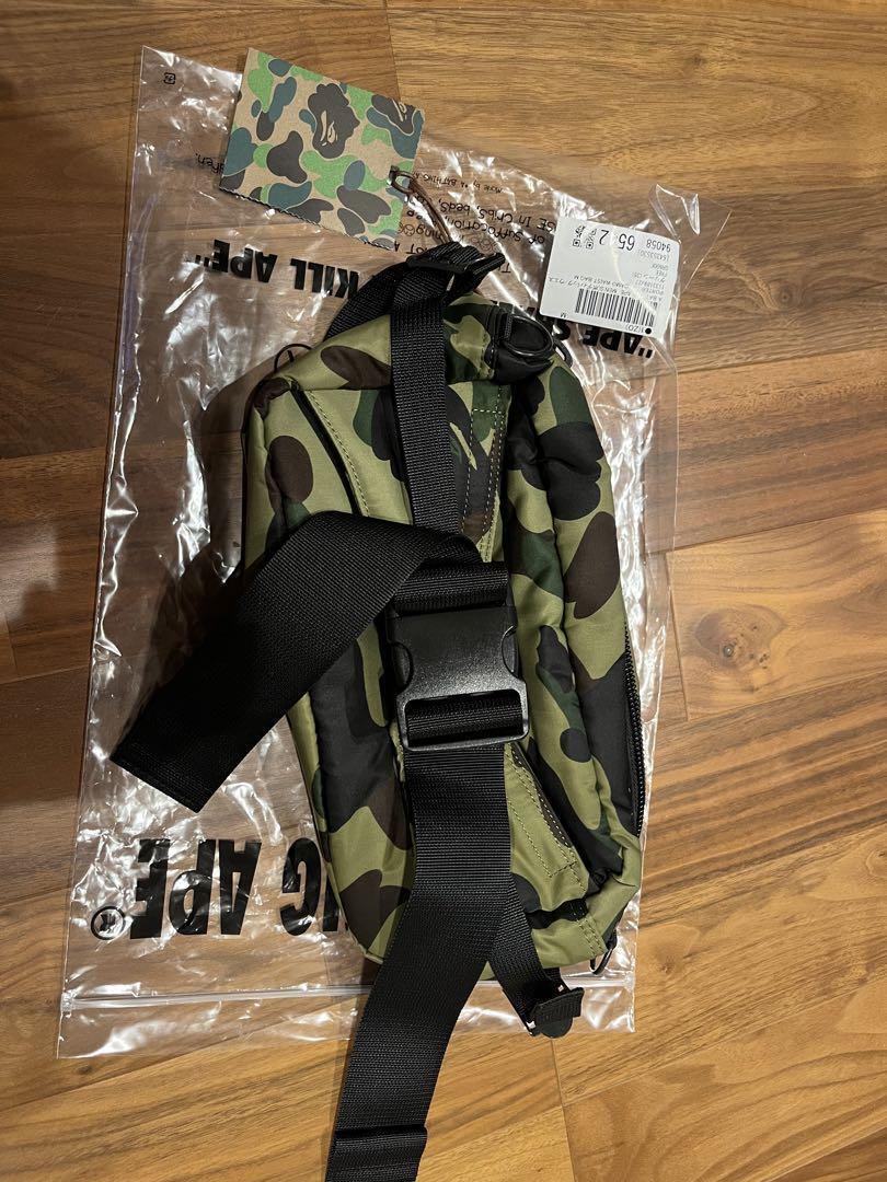 PORTER x A BATHING APE Body Waist Bag Pouch Green Camo New