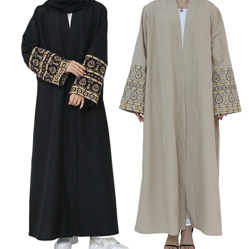 Cardigan donna modesto aperto Abaya abiti lunghi sera maxi abito caftano kimono nuovo - Foto 18 di 31