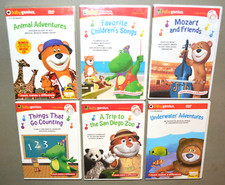 6 DVD lot - Baby Genius - Animal Adventures, Songs, Mozart, Counting, Zoo, Water