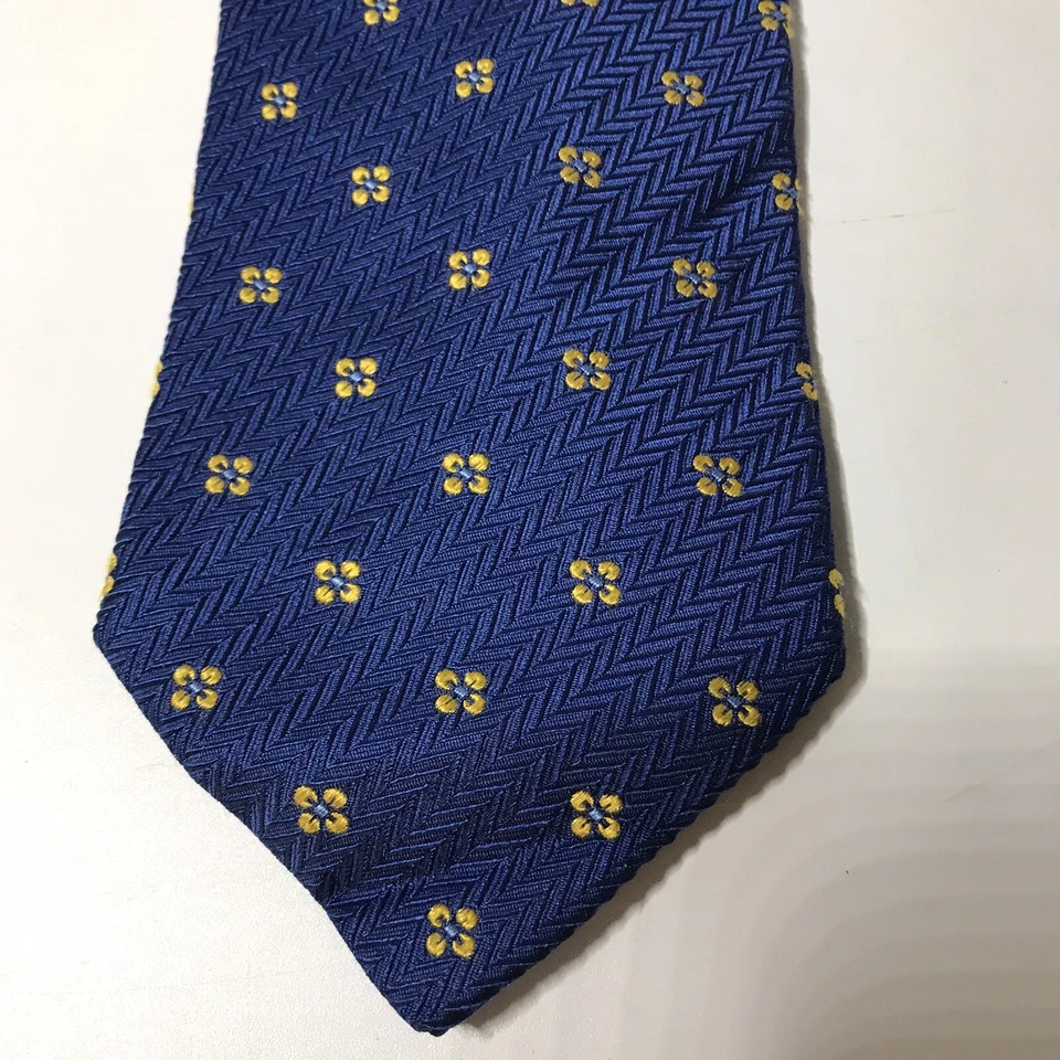 Corbata Burberry London para hombre 100 % seda hecha en Italia flores texturizadas  Foto 3 de 4